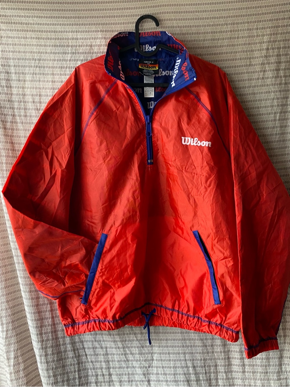 Wilson Red Windbreaker with Blue Trim